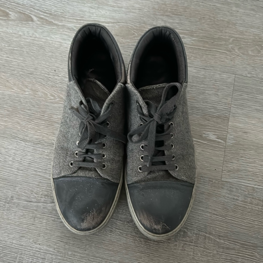 Lanvin size 7 grey and navy high tops